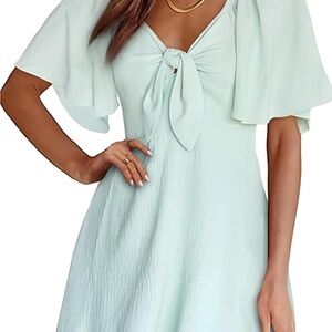 Elegant Women's Mint Mini Dress
